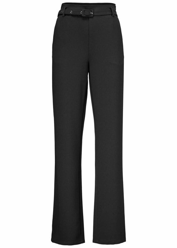 zwarte tijdloze broek met riempje