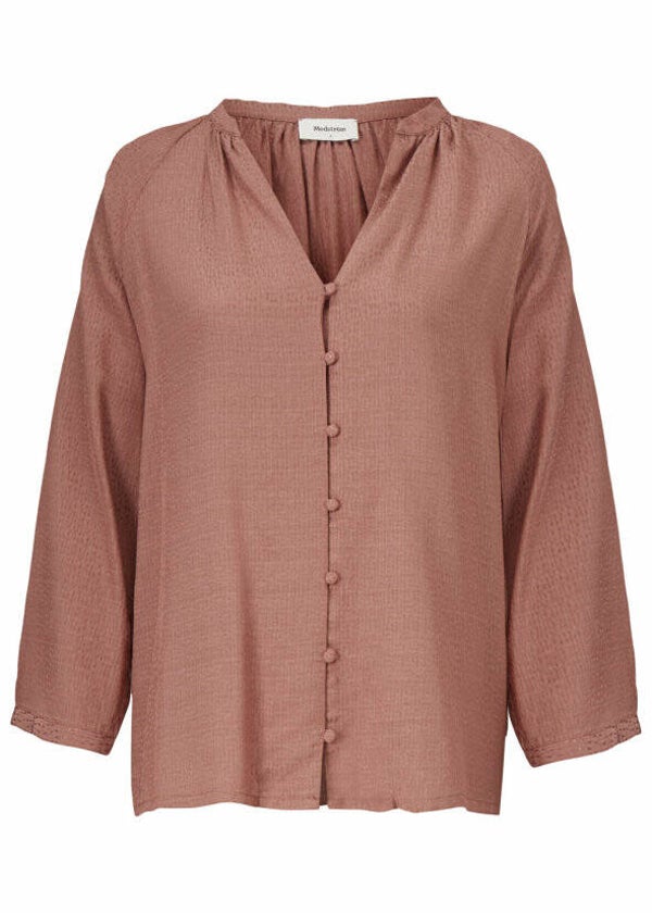 rosebruine blouse met 3/4 mouwen
