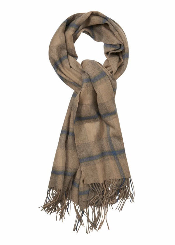 grote beige geruite sjaal