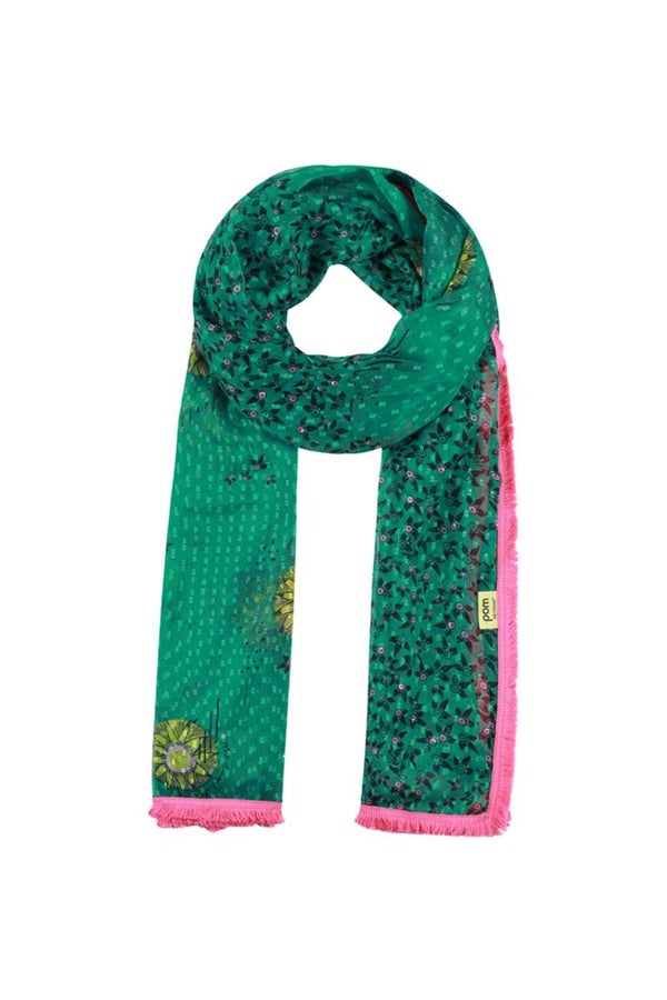 groene sjaal met gele print