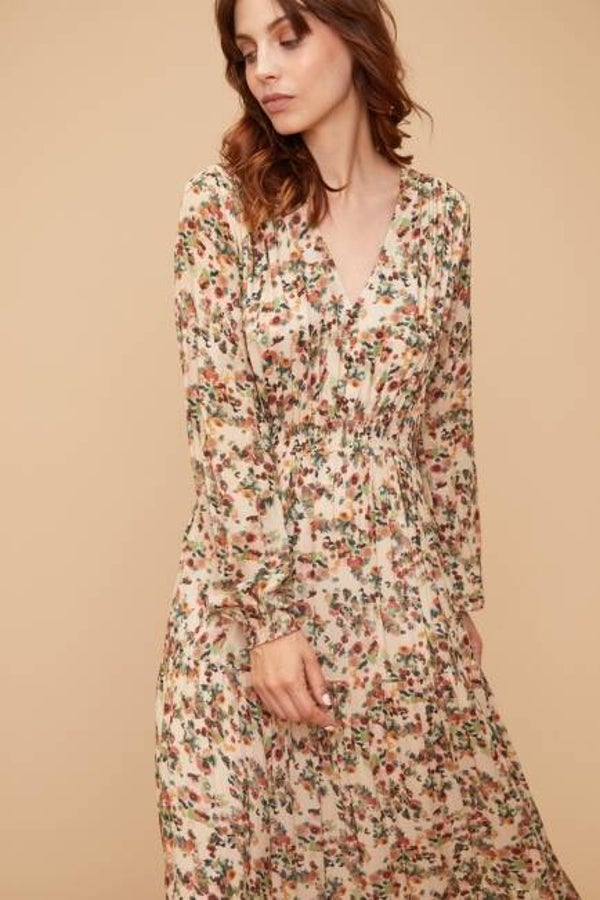 lange romantische bloemenjurk