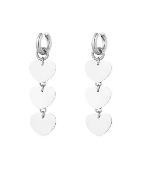 Oorbellen ✰ triple lover zilver