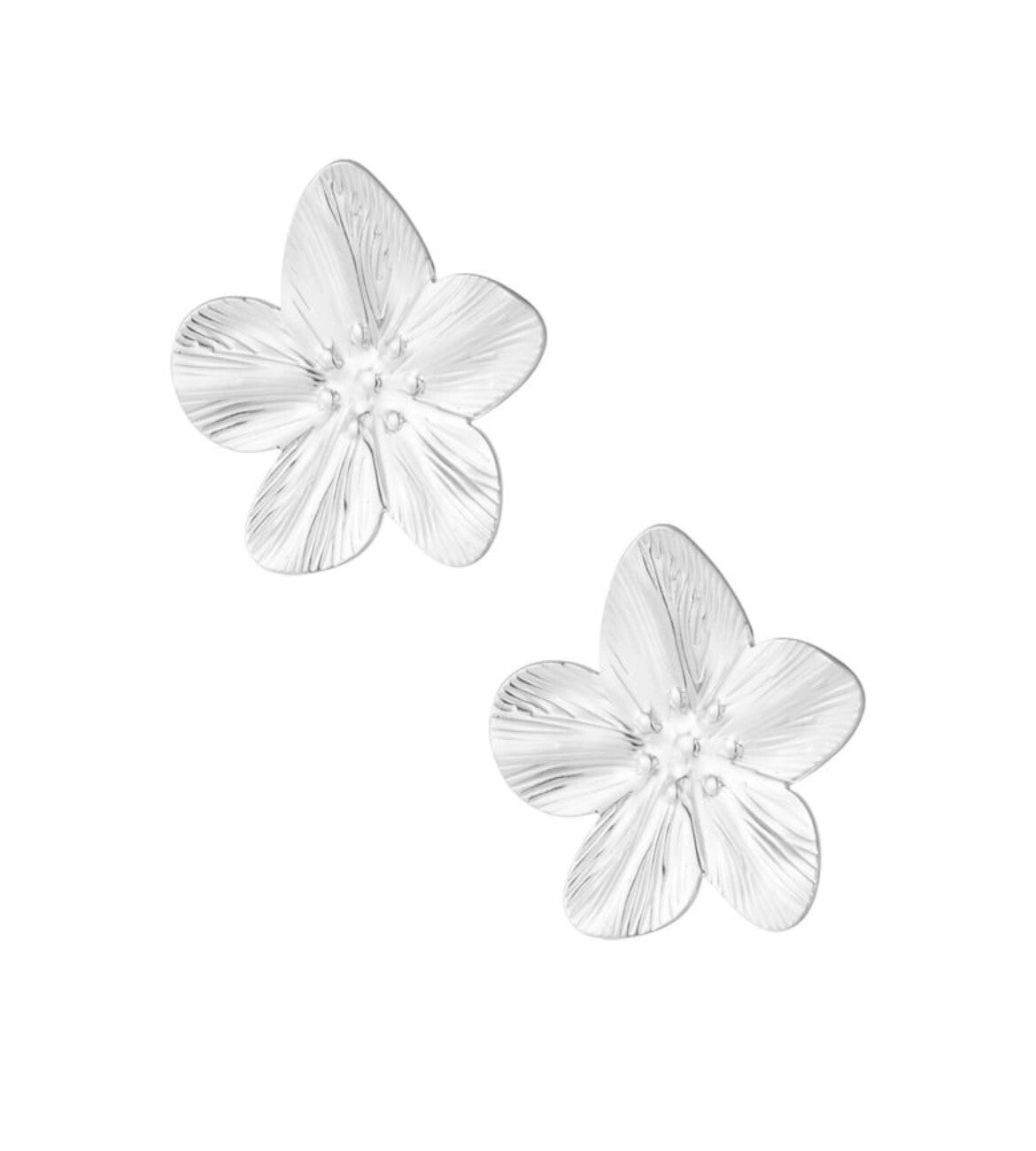 Oorbellen ✰ bloem zilver