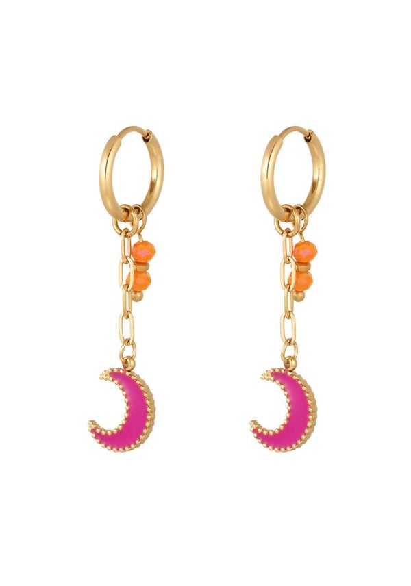 Oorbellen ✰ moon goud