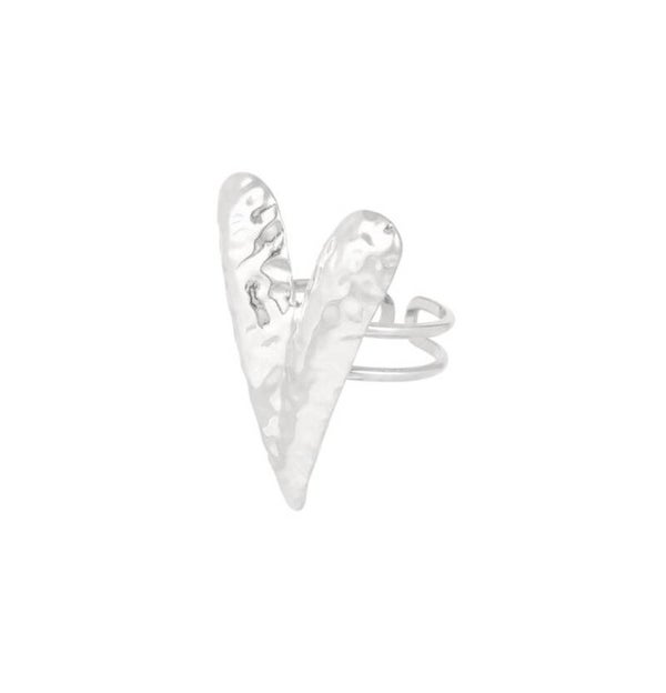 Ring ✰ big heart zilver