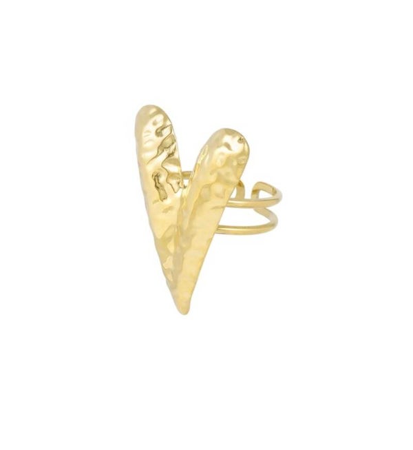 Ring ✰ big heart goud