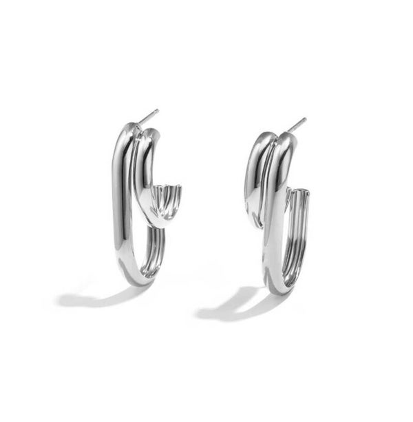 Oorbellen ✰ dubbele squoval zilver