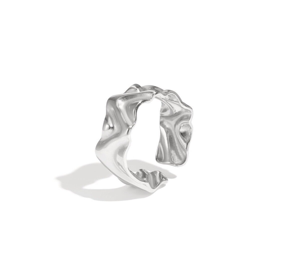 Ring ✰ ocean ripple zilver