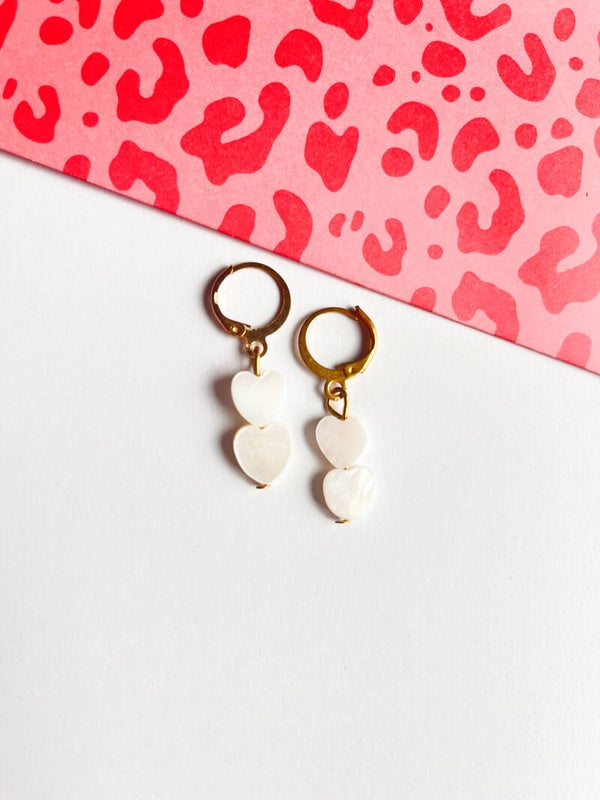 Oorbellen ✰ white heart
