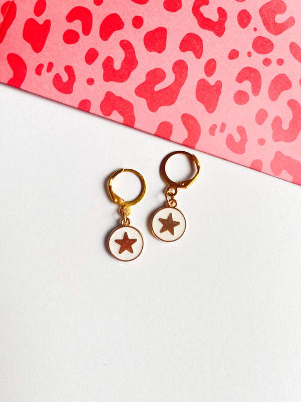 Oorbellen ✰ White star goud