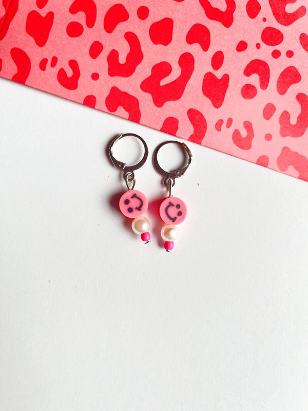 Oorbellen ✰ Smile roze