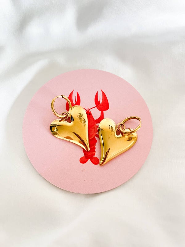 Oorbellen ✰ Big heart goud