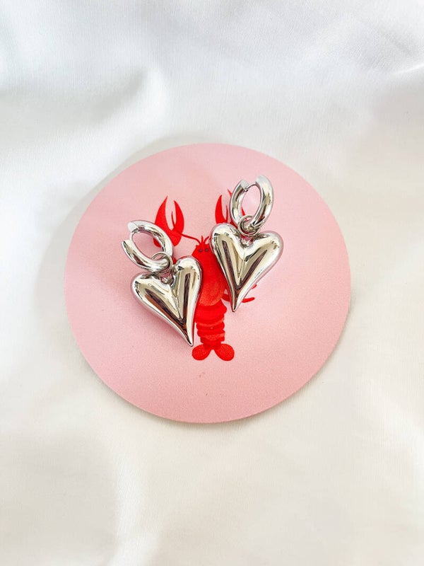 Oorbellen ✰ Love heart zilver