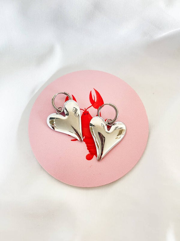 Oorbellen ✰ Big heart zilver