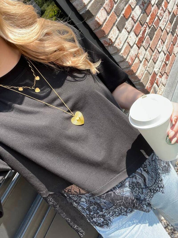 T-shirt ✰ kant zwart