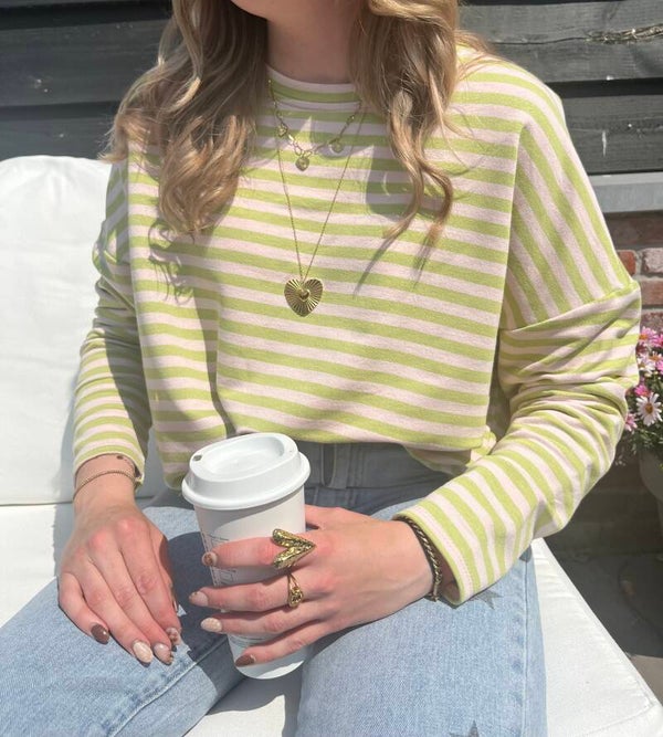 Top ✰ streepjes groen/roze