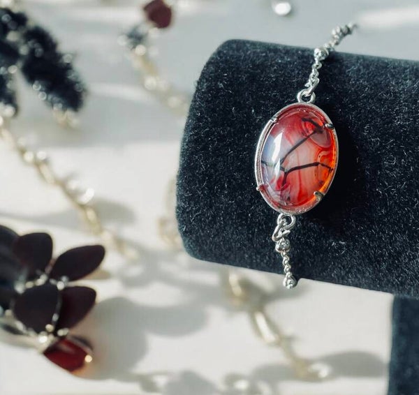 Armband zilverkleurig Agaat