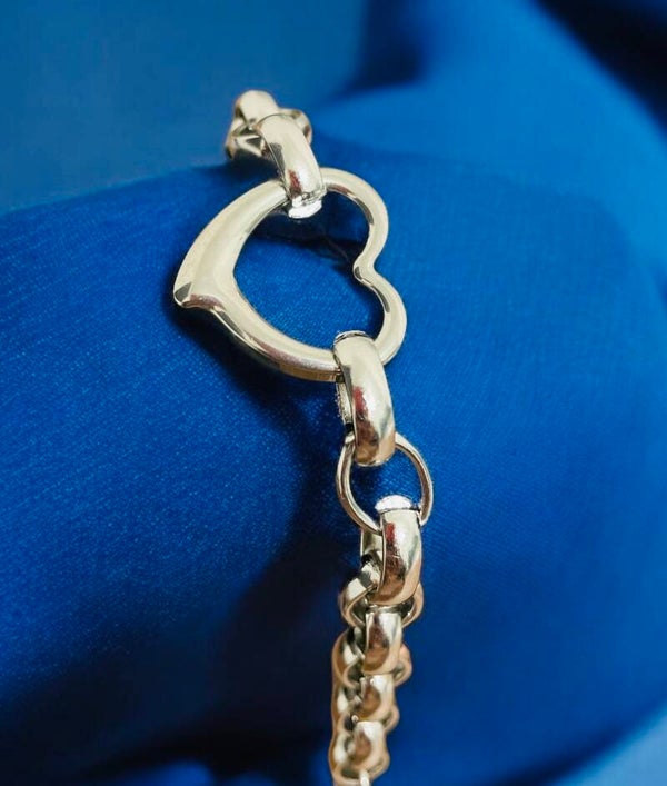 Zilverkleurig armband met Hart