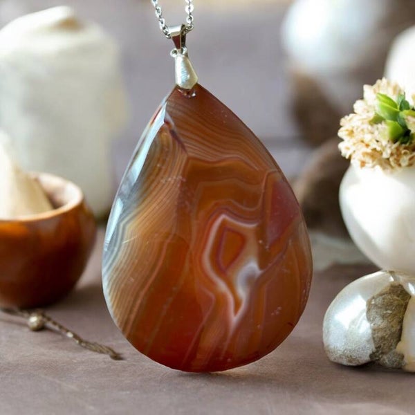 Agaat oranje bruin uit Botswana