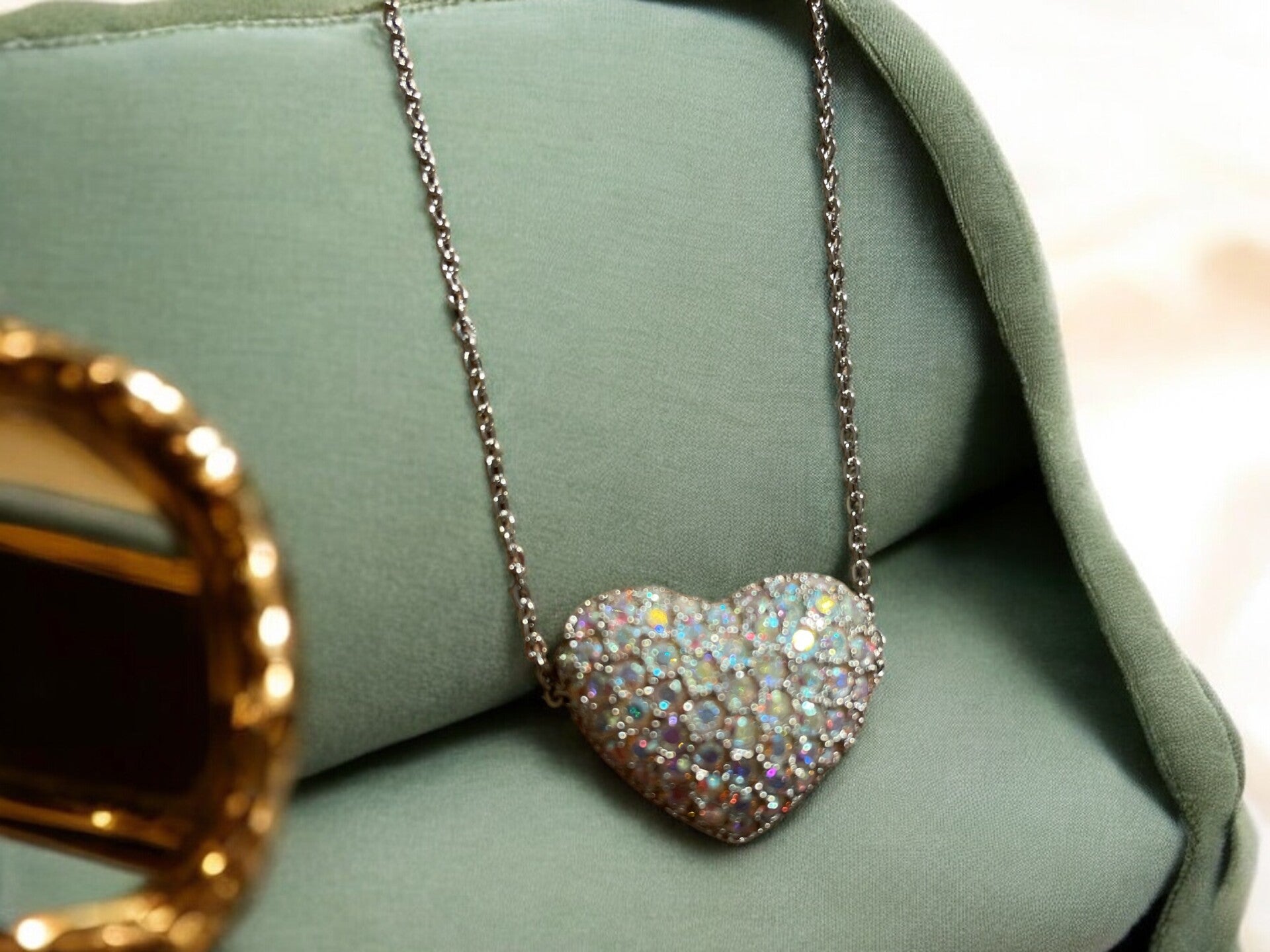 Strass stenen HART hanger