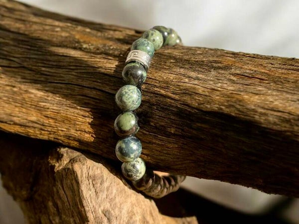 Stijlvolle Herenarmband met Kambaba Jaspis Edelstenen – 8mm
