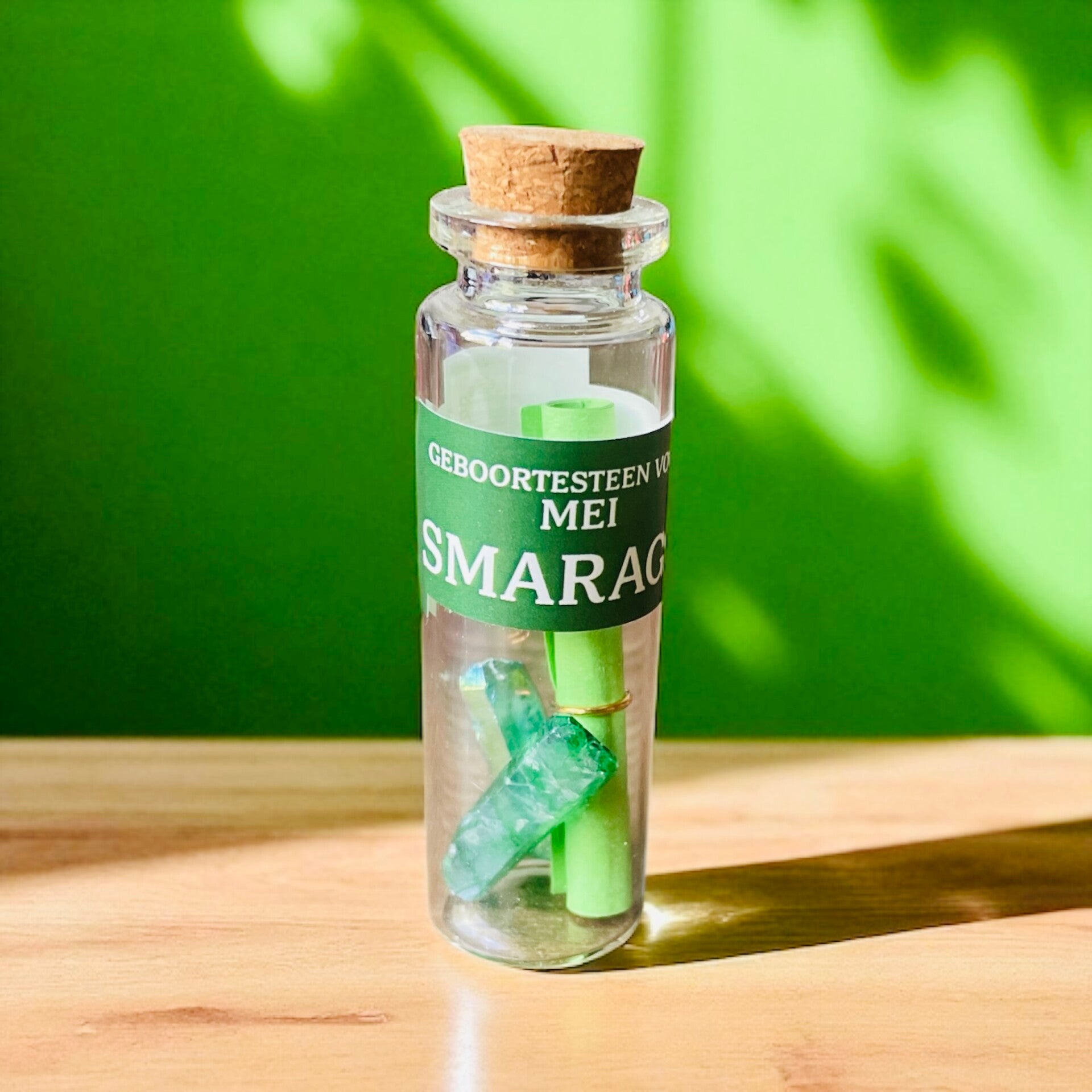 Geboortesteen Flesje - Mei (Smaragd)