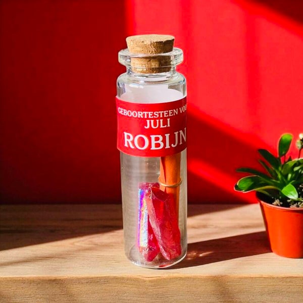 Geboortesteen Flesje - Juli (Robijn)
