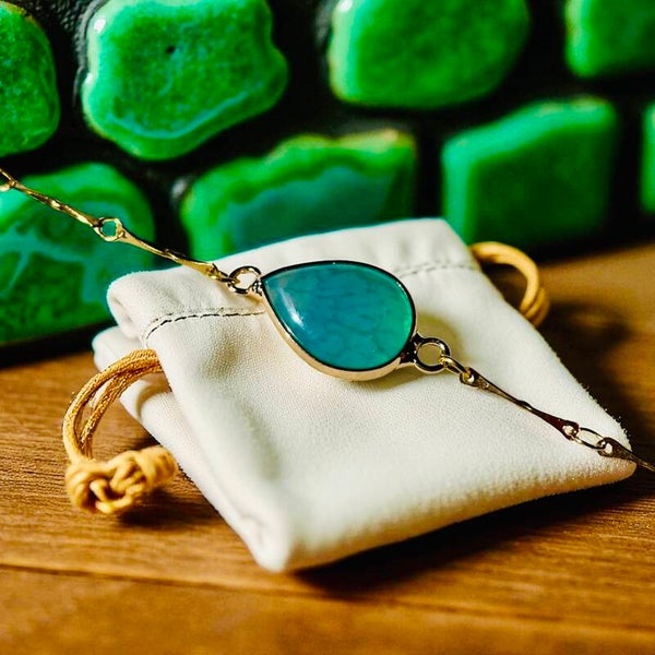 Armband groene Agaat druppel vorm