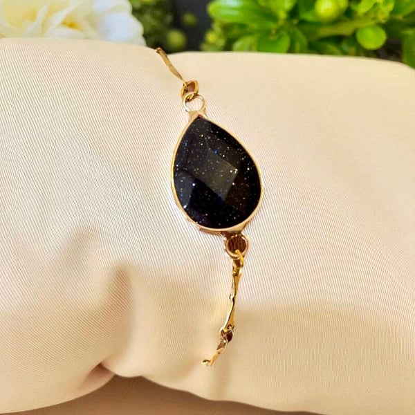 Armband Blauw Steen druppel