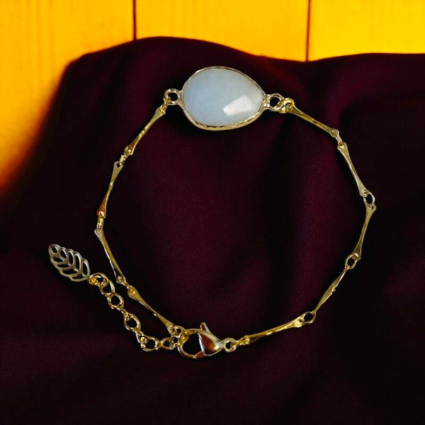 Armband edelsteen Chalcedoon wit facet geslepen