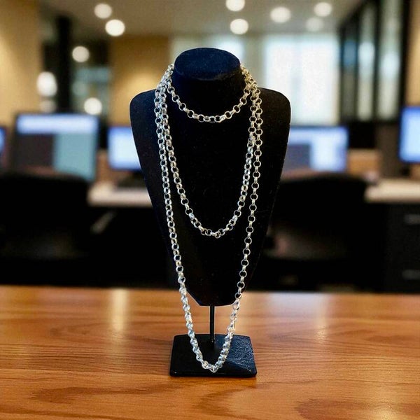 Zilverkleurig schakelketting Jasseron