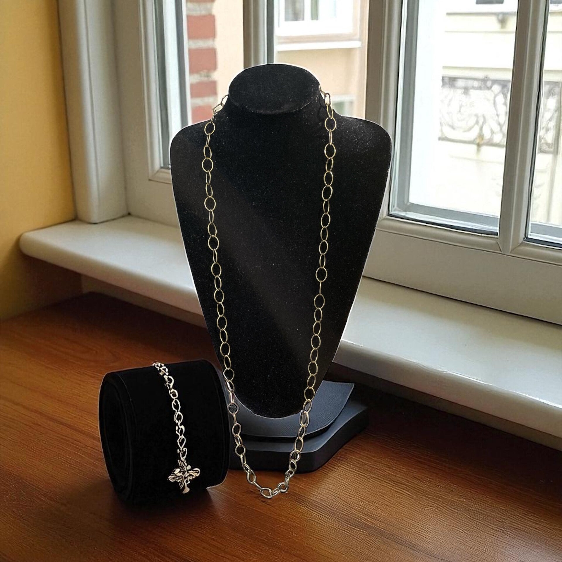 Schakelketting koper kleur chique en casuele