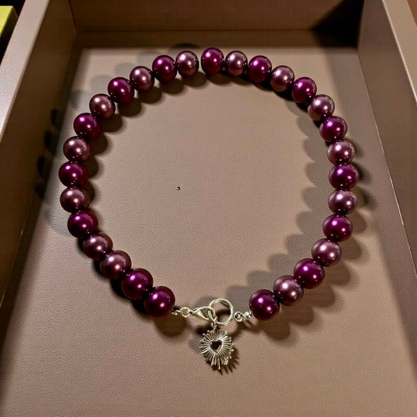 Paars Glaskralen Ketting – Elegant & Stralend