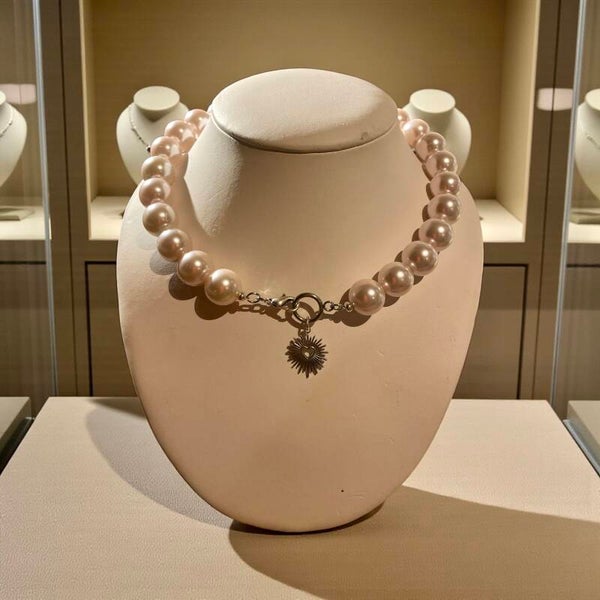 Licht roze Glaskralen Ketting – Elegant & Stralend