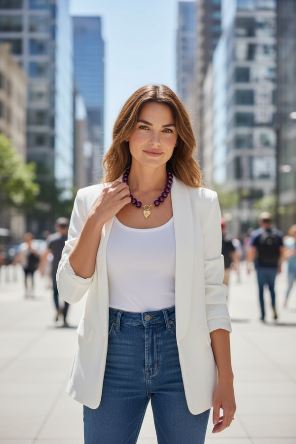 Paars Glaskralen Ketting – Elegant & Stralend