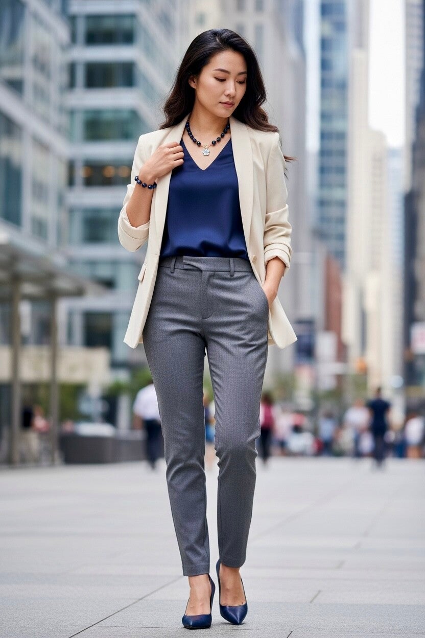 Stijlvolle sieradenset donkerblauw met zwart acryl