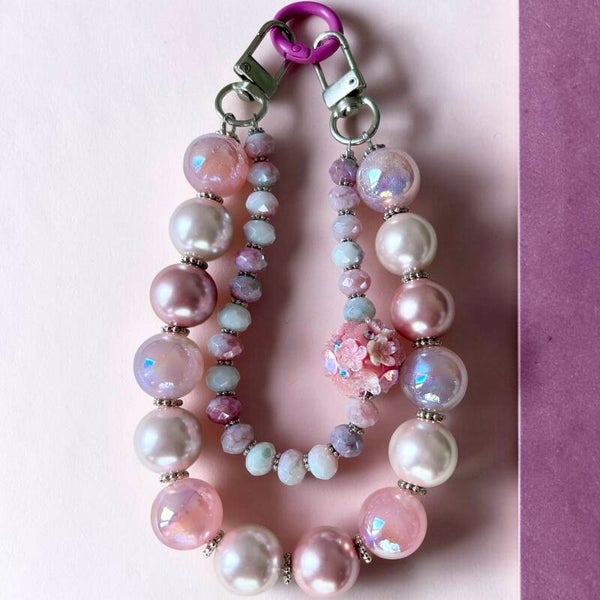 Pink Flower – Handgemaakte Tassenhanger