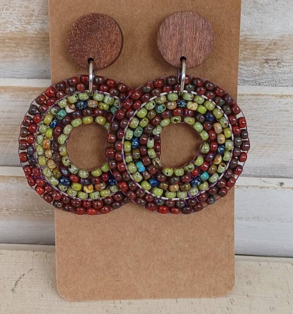 Oorbellen rood/groen