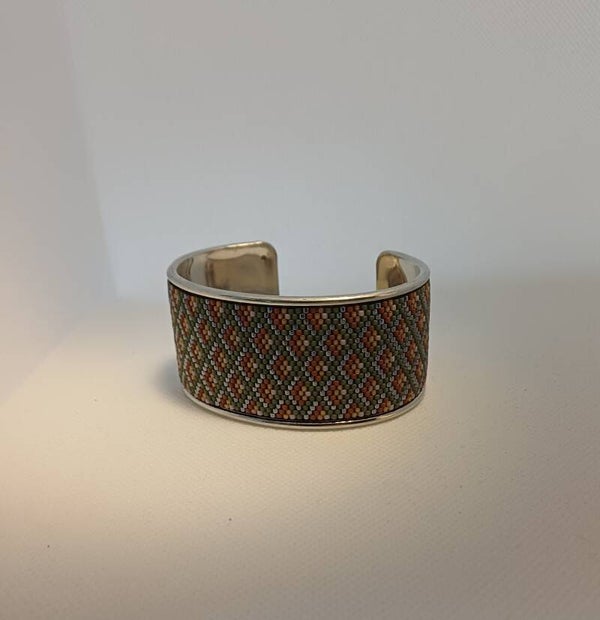 Brede armband groen geruit