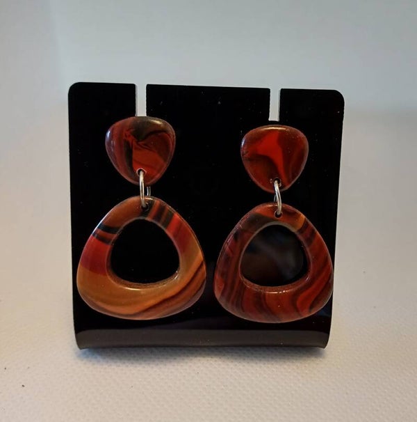 Oorbellen fimoklei driehoek