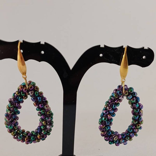 Oorbellen druppel zwart AB