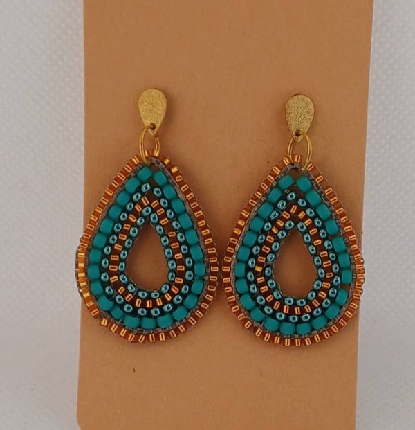 Oorbellen druppel blauw