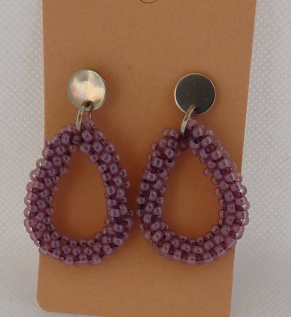 Oorbellen druppel lila