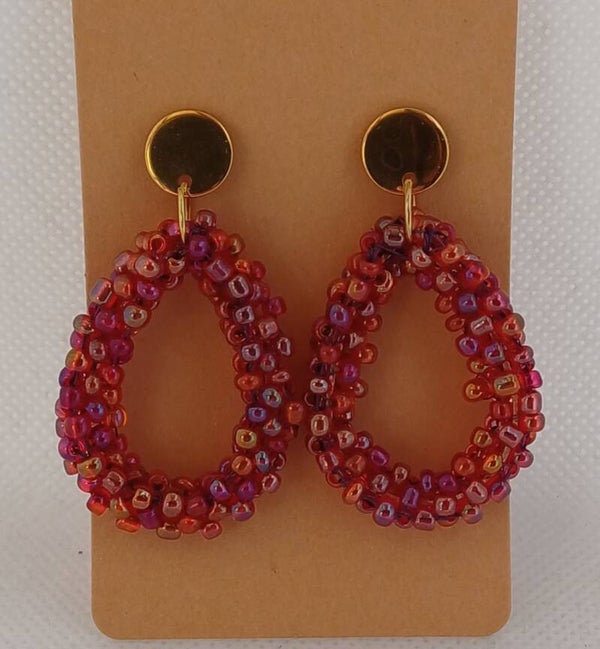 Oorbellen druppel rood