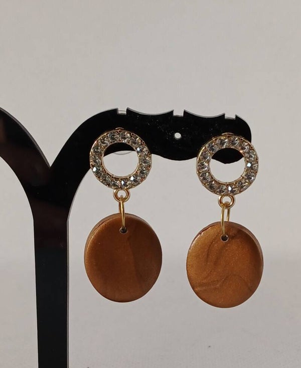 Oorbellen fimoklei goudbruin