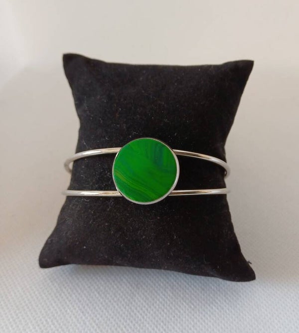 Armband fimoklei groen zilver