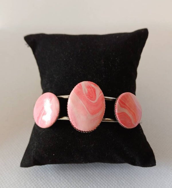Armband fimoklei roze
