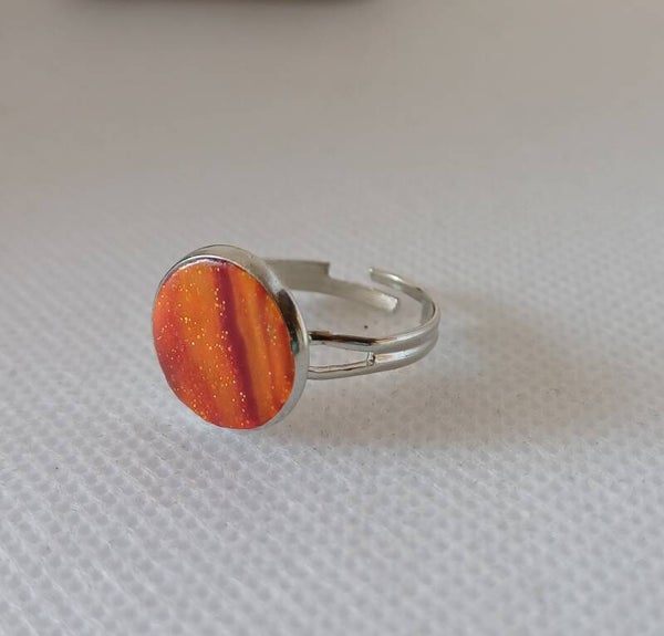 Ring fimoklei oranje