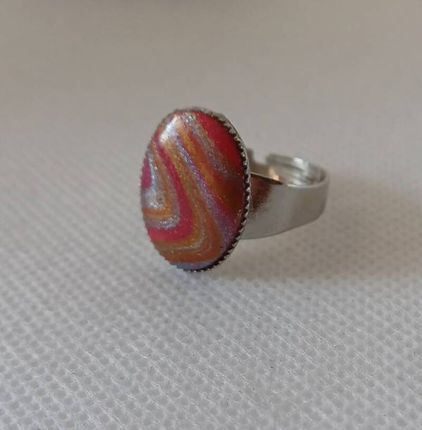 Ring fimoklei rood