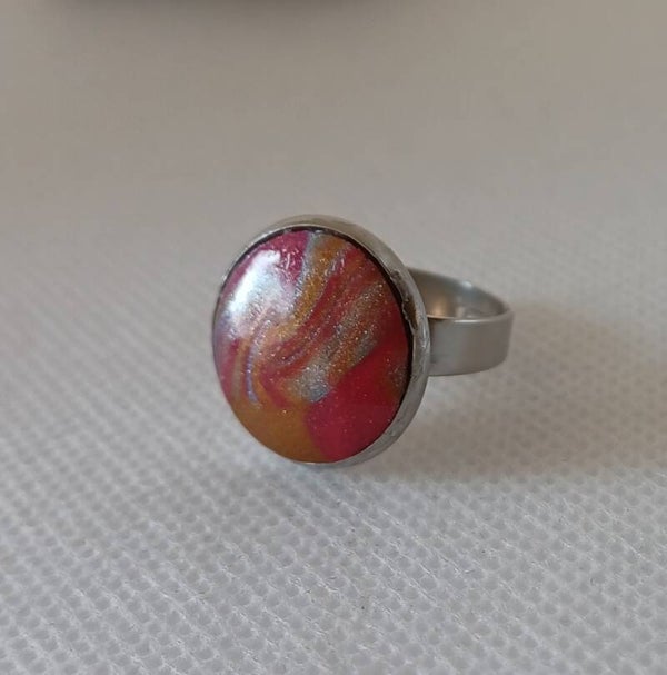 Ring fimoklei rood